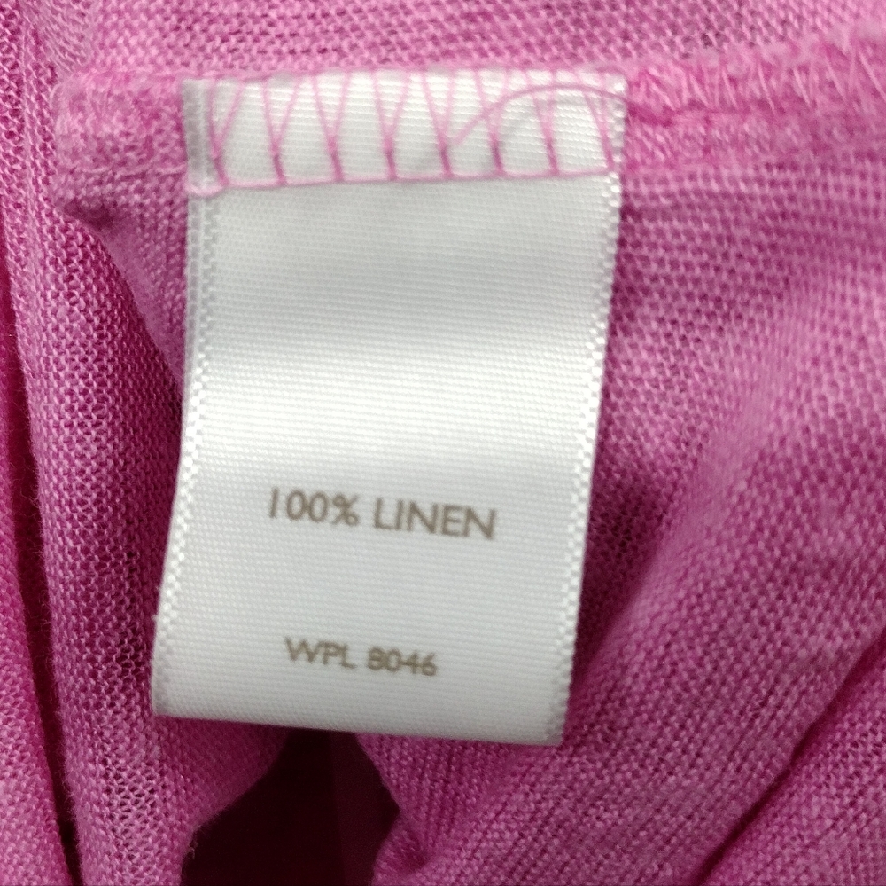 Inc Beach 100% Linen Top Women's XL Pink Barbiecore Vacation Cozy Comfy Retro - Picture 8 of 8